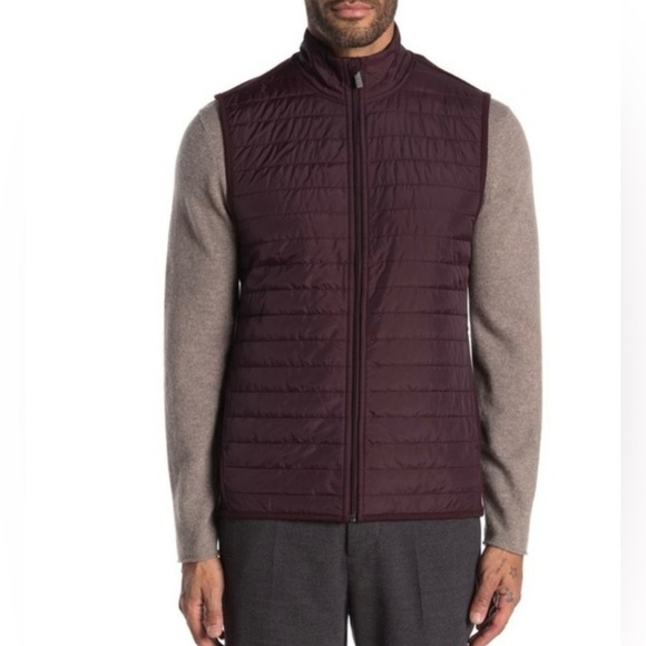 Perry Ellis Men's Burgundy Quilted Vest Size XL/ TG - Picture 2 of 6